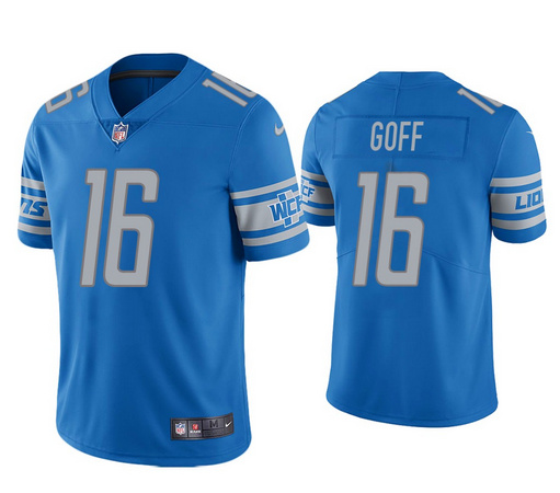 Youth Detroit Lions #16 Jared Goff Blue Vapor Untouchable Limited Stitched Jersey